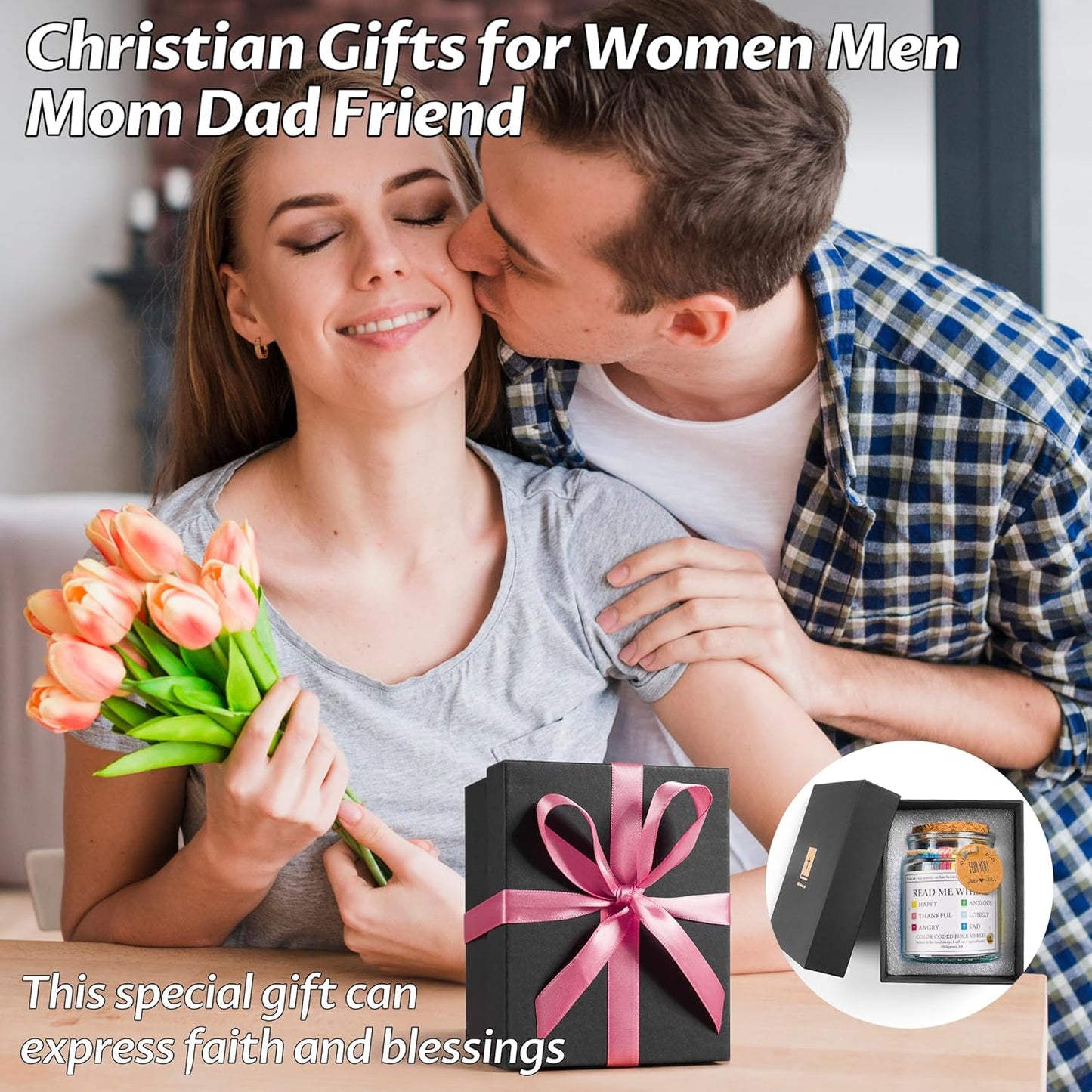 Handmade Bible Verses Jar (Comes with a Premium Christian Gift Box)