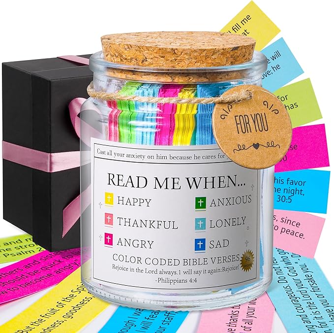 Handmade Bible Verses Jar (Comes with a Premium Christian Gift Box)