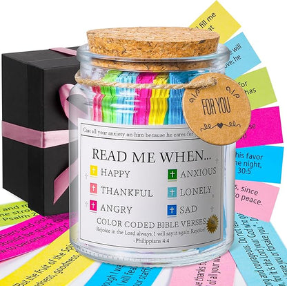 Handmade Bible Verses Jar (Comes with a Premium Christian Gift Box)