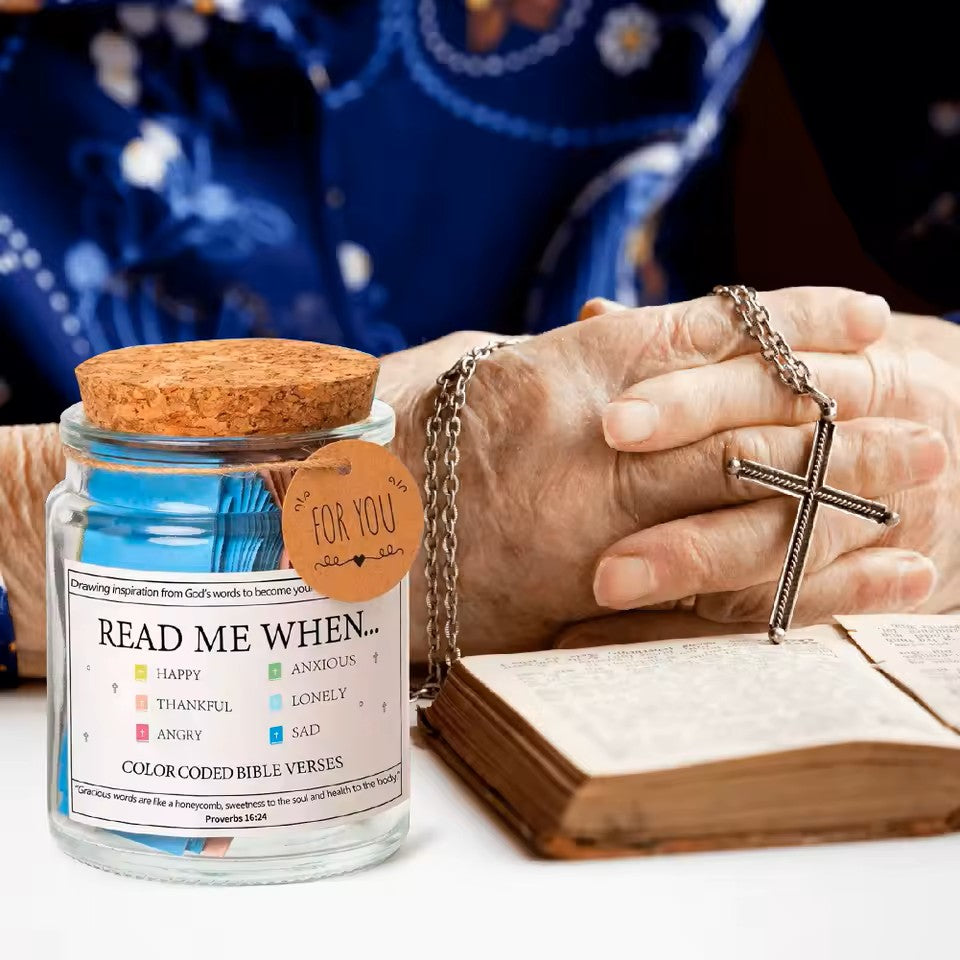Handmade Bible Verses Jar (Comes with a Premium Christian Gift Box)